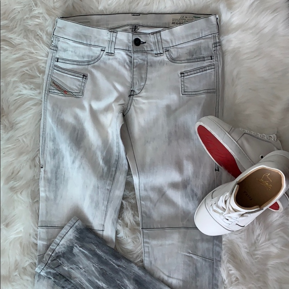 DIESEL stretchy slim gray washed jeans size 27